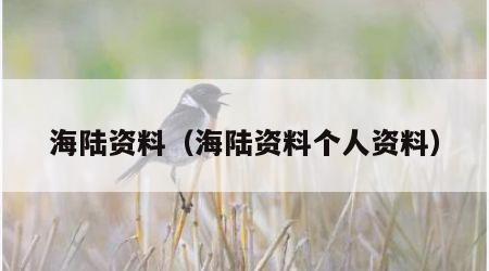 海陆资料（海陆资料个人资料）