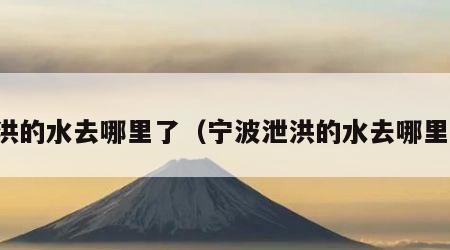 泄洪的水去哪里了（宁波泄洪的水去哪里了）