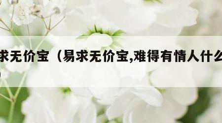 易求无价宝（易求无价宝,难得有情人什么意思）