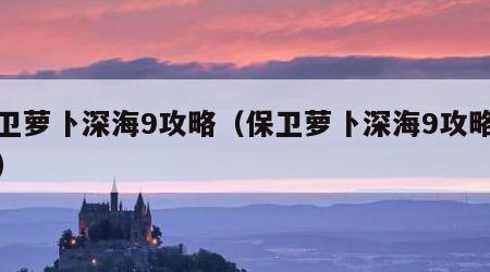 保卫萝卜深海9攻略（保卫萝卜深海9攻略大全）