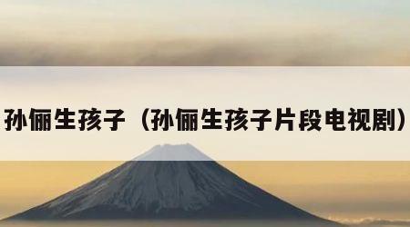 孙俪生孩子（孙俪生孩子片段电视剧）