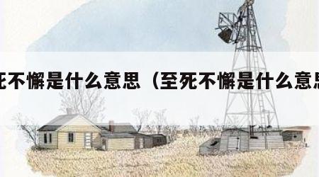 至死不懈是什么意思（至死不懈是什么意思解释）