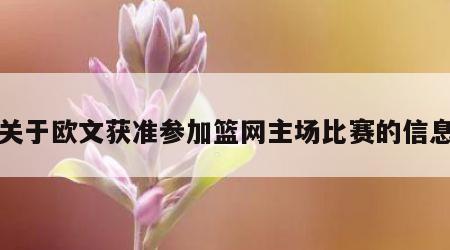 关于欧文获准参加篮网主场比赛的信息