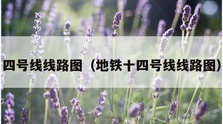 四号线线路图（地铁十四号线线路图）