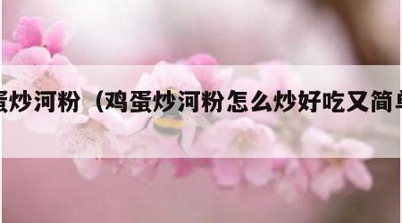 鸡蛋炒河粉（鸡蛋炒河粉怎么炒好吃又简单窍门）