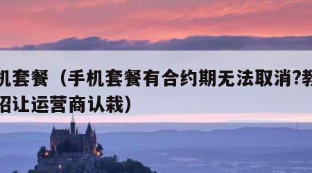 手机套餐（手机套餐有合约期无法取消?教你一招让运营商认栽）