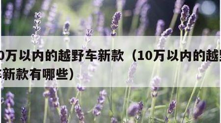 10万以内的越野车新款（10万以内的越野车新款有哪些）