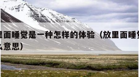 放里面睡觉是一种怎样的体验（放里面睡觉是什么意思）